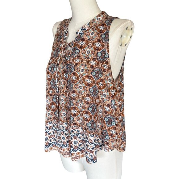 Elodie V-Neck Sleeveless Floral Lightweight Flowy Pullover Top Women's Sz XS - Picture 2 of 9